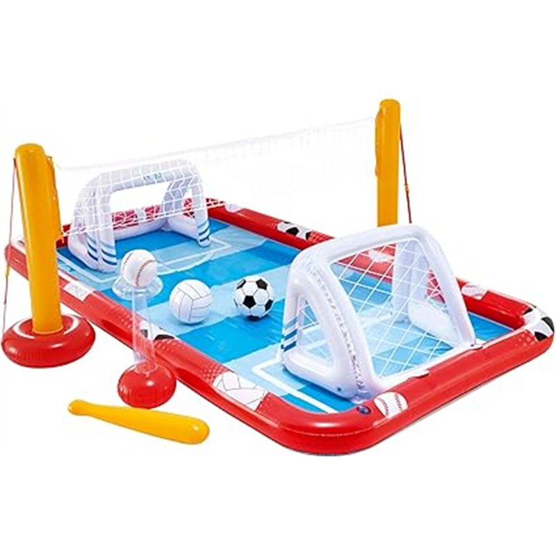 Intex 57147NP - Centro de juegos acuático hinchable INTEX, para niños, medidas 325x267x102 cm, 470 litros, voleibol, fútbol, bal
