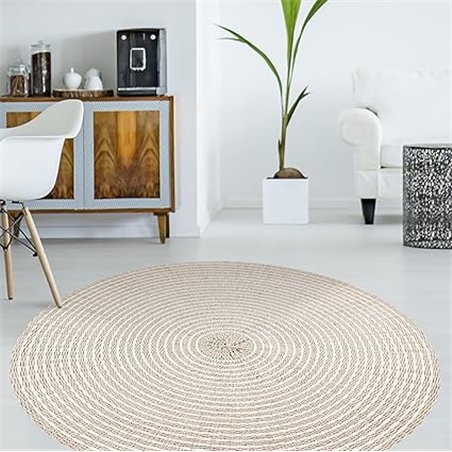 VINILIKO Design | Alfombra Vinílica Redonda Bangkok 1 [Diam] 150 cm - Antideslizante, Impermeable, Lavable - Varios Tamaños - Al