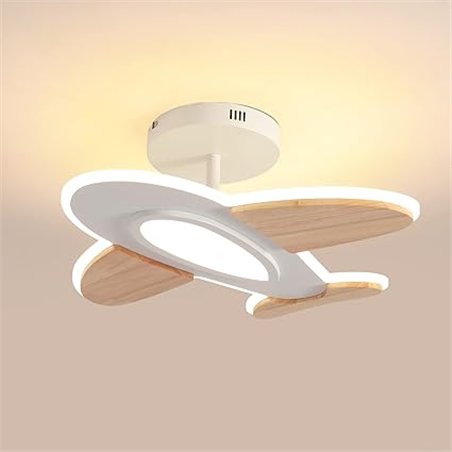 Lámpara de techo LED de 35 W para habitación infantil I con forma de avión regulable con mando a distancia I 50 x 45 cm I 2700-6