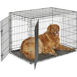 New World modelo B42DD Jaula para perros recién óptimizada, con doble puerta, bandeja a prueba de fugas, patas protectoras y nue