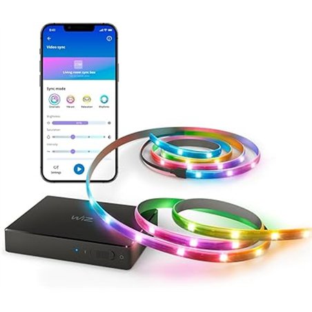 WiZ HDMI Sync Box con retroiluminación de TV - Sincroniza la luz con tus películas, juegos y música - HDMI 2.0 - Soporta 4K a 60