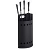 Relaxdays Accesorios Chimenea, Modernos, Juego de Estufa con Cubo, Atizador, Pinzas, Escoba y Pala, Negro, Acero, Set de 5 Pieza