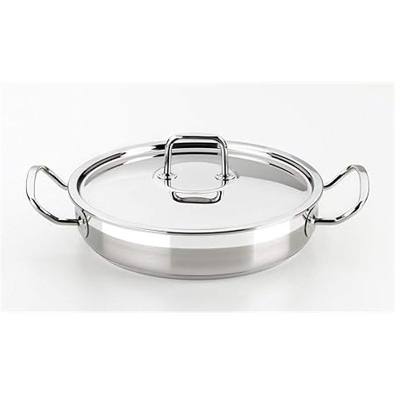 BRA Profesional Rustidera con Tapa, 30 cm, Acero Inoxidable 18/10
