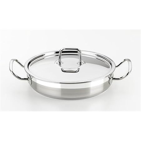 BRA Profesional Rustidera con Tapa, 30 cm, Acero Inoxidable 18/10