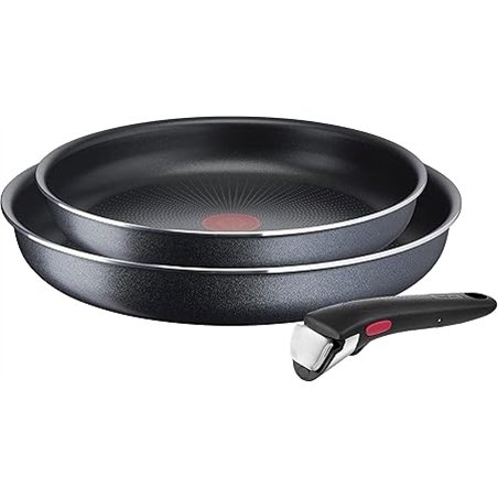 Tefal L15891 Ingenio XL Force - Juego de sartenes (3 piezas, 24/28 cm, 1 mango extraíble, apilables, revestimiento antiadherente