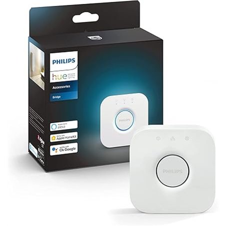 Philips Hue - Centro de control Sistema Hue Hue Bridge, controla hasta 50 dispositivos, control por voz con Alexa, Apple Home y 