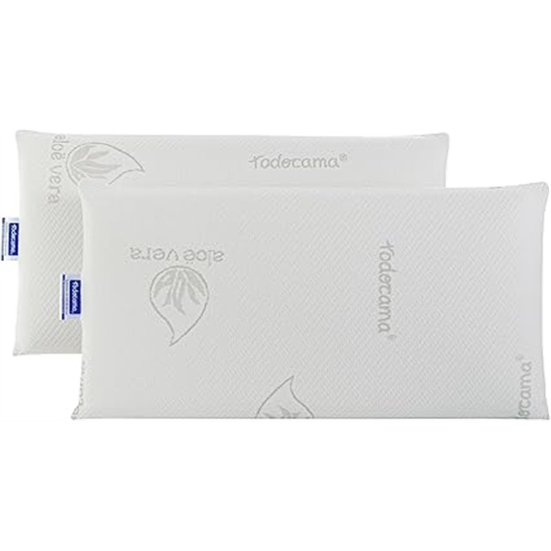Todocama Almohada viscoelástica Aloe Vera (Pack de 2 Unidades - 70 cm)