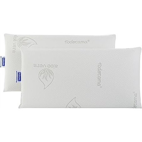 Todocama Almohada viscoelástica Aloe Vera (Pack de 2 Unidades - 70 cm)