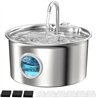 Fuente de Agua para Gatos Acero Inoxidable: Bebedero Gato Automatico Inox - 2.6L Fuente Gatos Agua Metalico con Ventana de Nivel