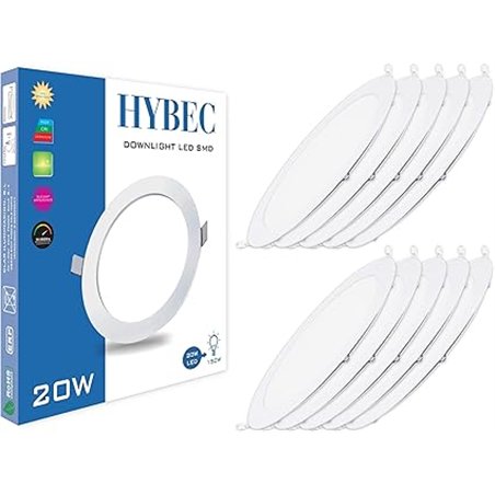 HYBEC - Downlight LED Techo Empotrable, Focos LED Interior Techo, Downlight LED, Foco LED Interior, Downlight LED 220mm, Focos E