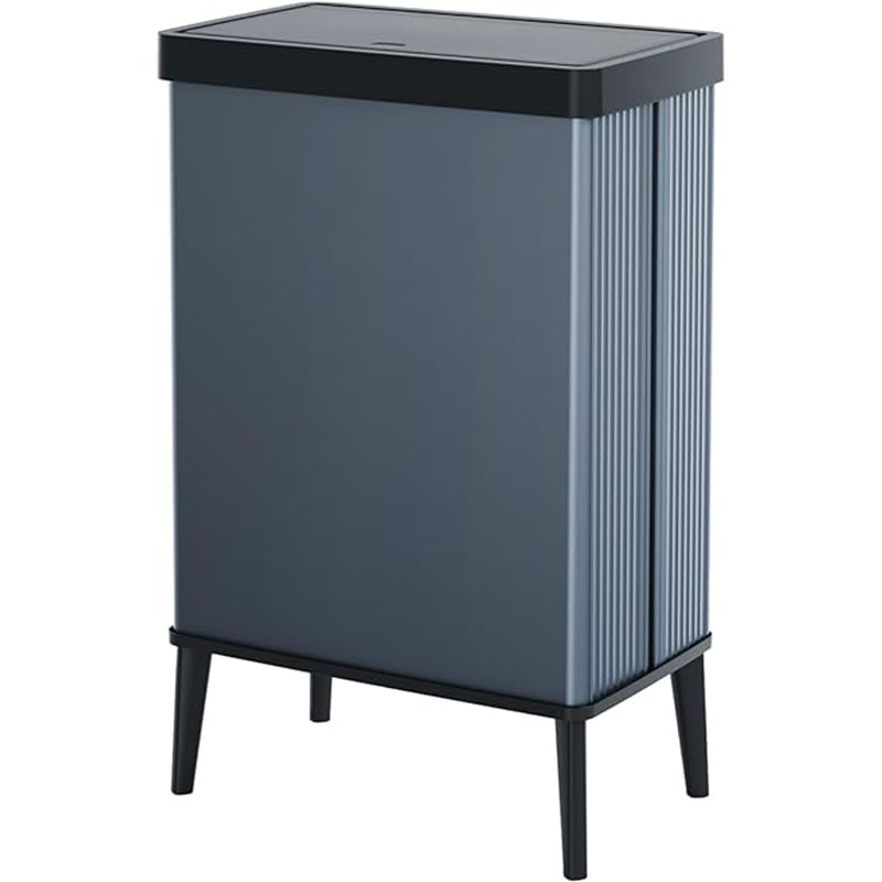 Curver Verto - Cubo de basura alto de 54 L,43,5x 26,5x 68,7cm, tapa a presión, diseño elegante, fácil de montar, apto para recic