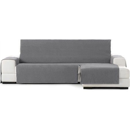 Eysa Italia Práctico protector de sofá con península, 240 cm, vista frontal derecha, color Rabat 6-gris oscuro