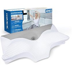 HOMCA Almohada Cervical de Espuma Viscoelastica, Almohada Ortopedica para Soporte de Cuello, Almohadas Ergonómico para Dormir de