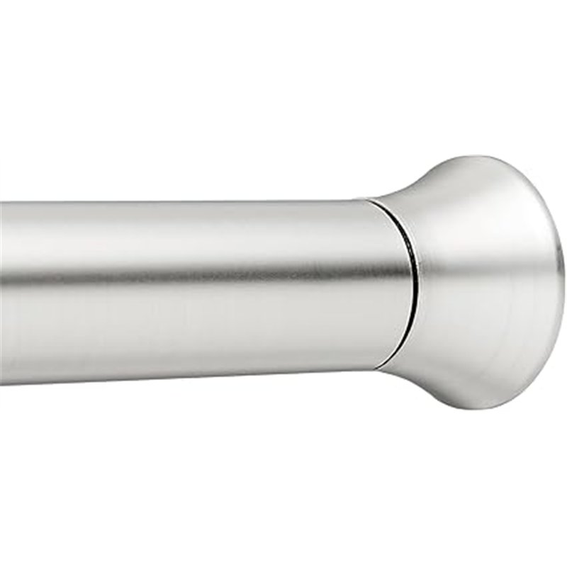 Amazon Basics Barra de Cortina de Ducha con tensión Ajustable, de 137 a 229 cm, Color níquel