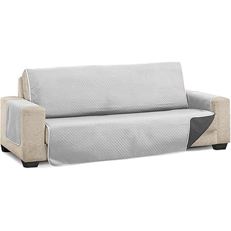 Martina Home Diamond Funda Cubre Sofá,Protector para Sofás Acolchado Reversible,Gris-Antracita, 3 Plazas