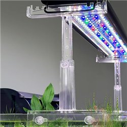 Driamor Soporte de luz acuático ajustable, acrílico transparente para pecera, elevador de luz LED, kit de 2 soportes transparent