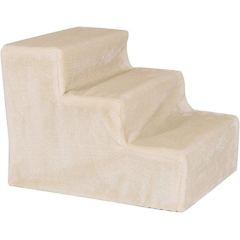 lionto Escalera para mascotas, Escalera para gatos, Escalera para perros, 46 x 36 x 34 cm, Beige