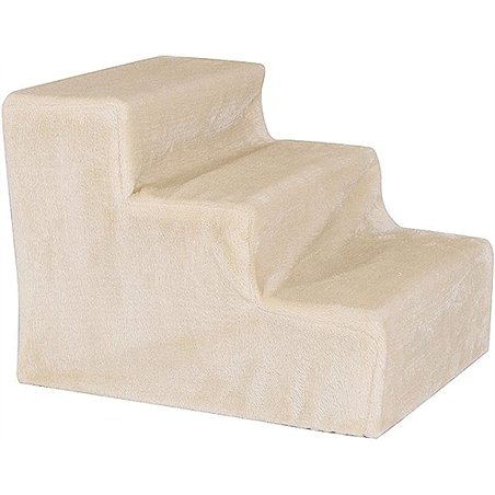 lionto Escalera para mascotas, Escalera para gatos, Escalera para perros, 46 x 36 x 34 cm, Beige