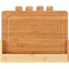 FLORINA Juego de 4 Tablas de Cortar de Bambú con Soporte CHEF I Bloques de Corte de Bambú Natural con Canaletas para Jugos I Ant