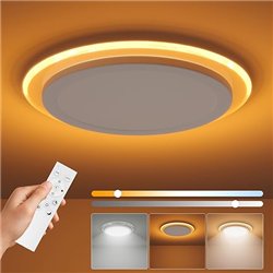 Aphyni Ø36cm 33W 3000K-6500K Lampara Techo Regulable, Plafon LED Techo con Mando a Distancia, Lampara LED Techo Modernos para Do