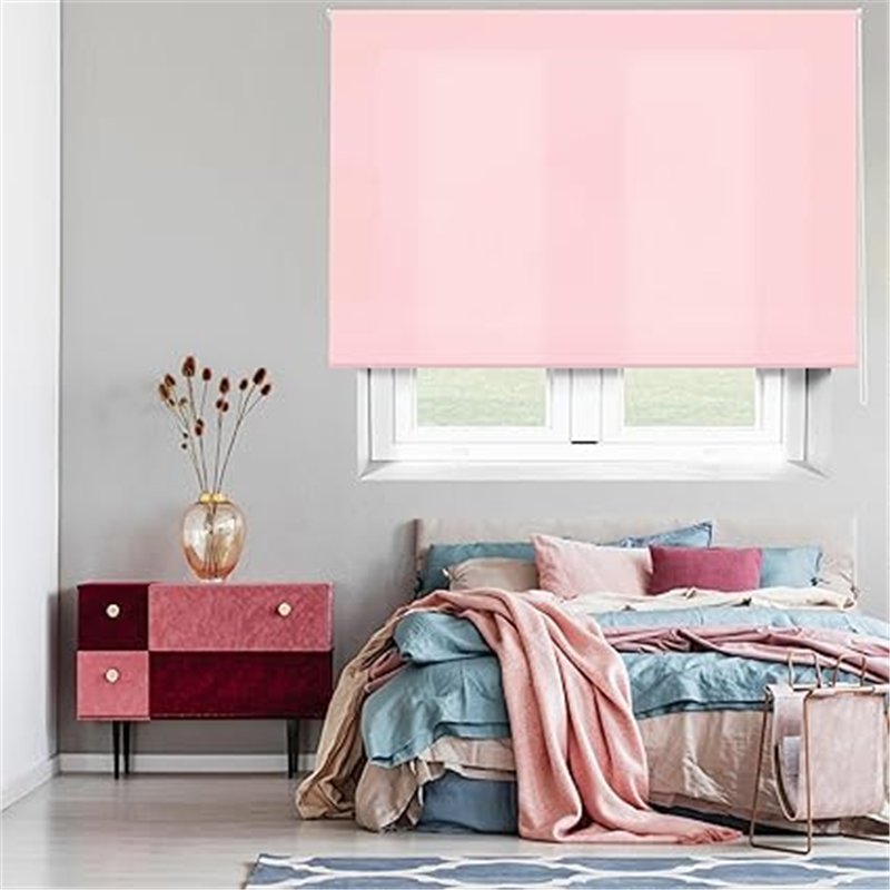 Blindecor Ara | Estor enrollable translúcido liso - Rosa, 140 x 175 cm (ancho por alto) | Tamaño de la Tela 137 x 170 cm | Estor
