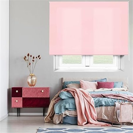 Blindecor Ara | Estor enrollable translúcido liso - Rosa, 140 x 175 cm (ancho por alto) | Tamaño de la Tela 137 x 170 cm | Estor