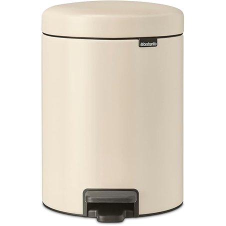 Brabantia - NewIcon Cubo de Pedal 5L - Papelera Pequeña para Baño o Aseo - Tapa de Cierre Suave - Funcionamiento con Pedal Liger
