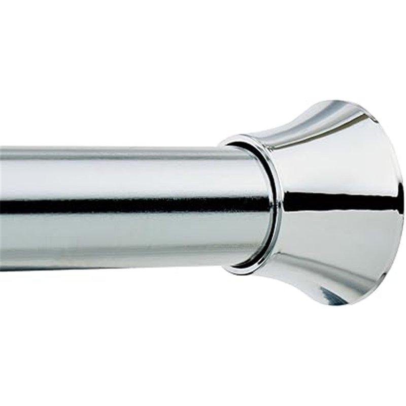 Amazon Basics Barra de Cortina de Ducha con tensión Ajustable, de 137 a 229 cm, Color Cromado