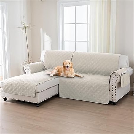BellaHills Funda Sofa Chaise Long,Funda 2 Plazas,Fundas Sofa Chaise Longue Brazo Izquierdo,100% Funda Sofá Impermeable Forma de 
