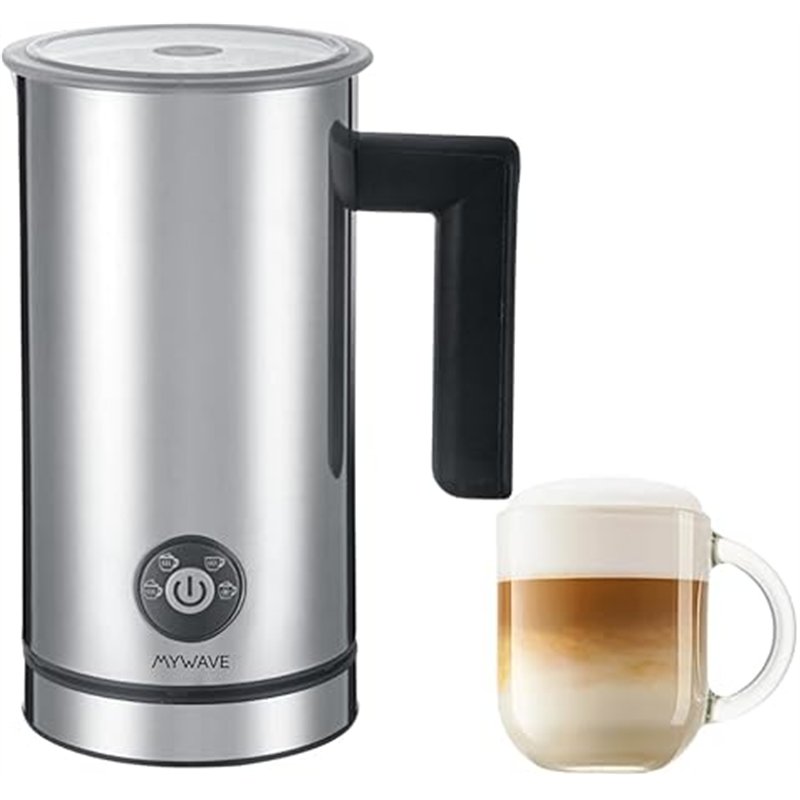 MyWave - Espumador de Leche - Potencia 500W - Consigue la Espuma Adecuada - Calienta y Genera Espuma - 3 Niveles de Espuma Calie