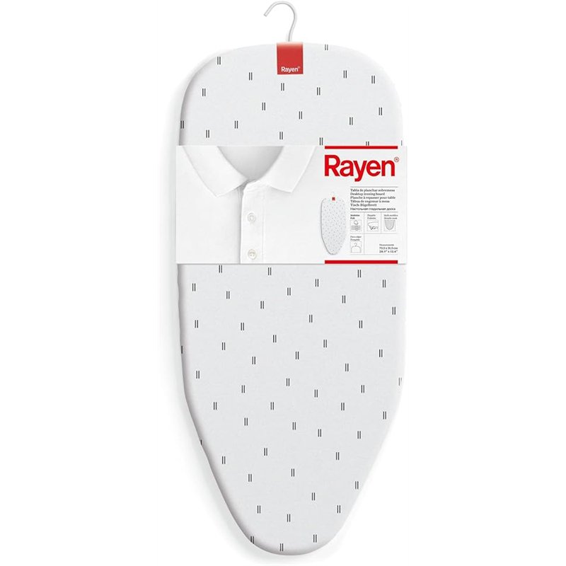 Rayen | Tabla de planchar Sobremesa | Plegable Compacta | Malla Metálica | Válida para Colgar | Estampada | Dimensiones: 73.5 x 
