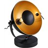 BarcelonaLED Lámpara de Mesa Vintage Negro con Foco Dorado Orientable Nórdico Retro Industrial Moderno con Casquillo E14 LED par