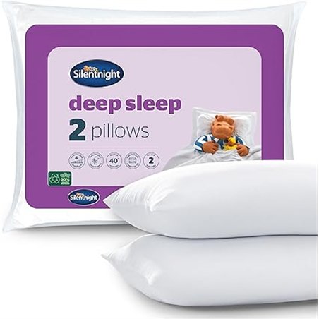 Silentnight Deep Sleep Pillow, White, Pack of 2