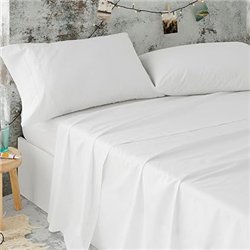 Burrito Blanco Sábanas de Hostelería | Juego de Sábanas 150x190/200 | Ropa de Cama Algodón/Poliéster | Fácil Planchado | Color B