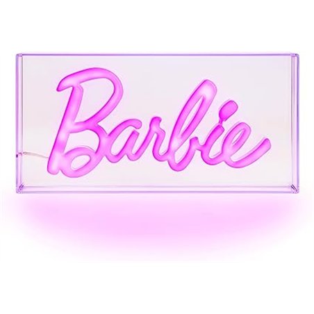 Paladone Luz de neón LED Barbie - Producto oficial, luz rosa independiente o montada en la pared, accesorios y decoración para h
