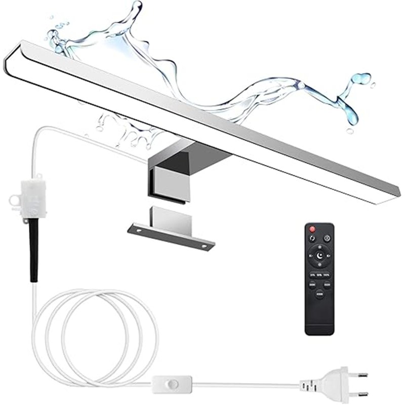 KYOTECH Lámpara LED de Espejo Baño Regulable Con Control Remoto 40cm 12W 800LM 3000K-6500K Iluminación para espejo Impermeable I