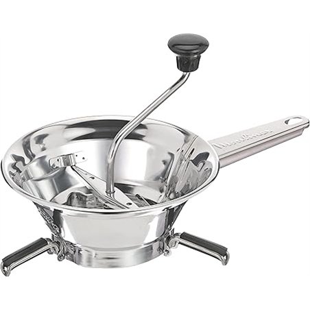 Moulinex Classic - Molinillo de verduras manual, incluye dos parrillas, acero inoxidable, tamaño pequeño, apto para lavavajillas