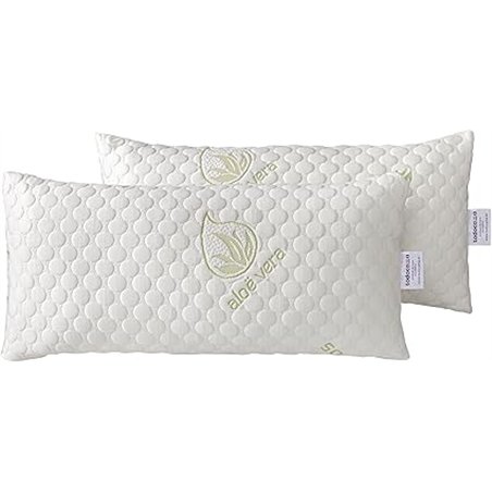 Todocama - Almohada viscoelástica Aloe Vera con Copos 100% viscoelásticos. Tejido Strech Aloe Vera. Termoregulable. Firmeza Medi