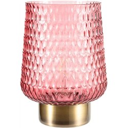 Pauleen Rose Glamour 48134 luminaria de sobremesa portátil, lámpara, Cable y con Pilas, Temporizador de 6 h, Rosa, Vidrio/Metal,
