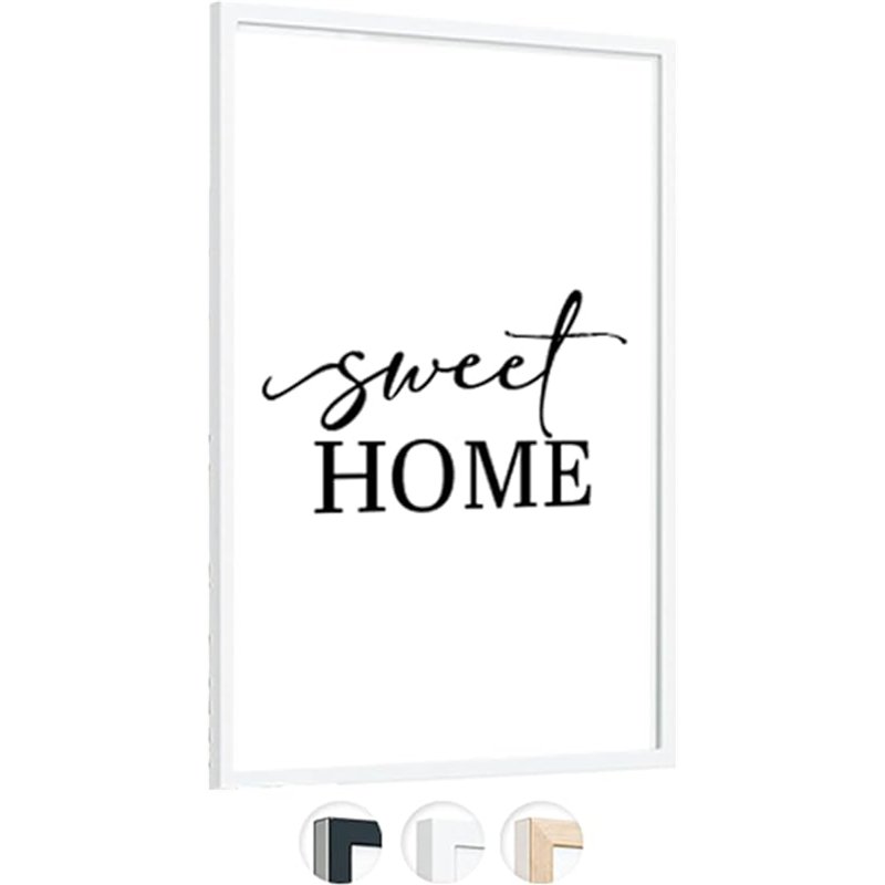 edihome, Marco 50x70 cm, Marcos de Fotos, Madera, Blanco, Negro y Marron, Lamina Acrilica, Horizontal/Vertical, para Título, Fot