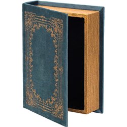 Vintiquewise Caja de almacenamiento decorativa con forma de libro, color azul