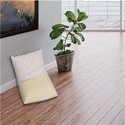 Sleepys Cojín de látex natural, 74 x 42 x 10 cm de alto, con funda de punto 100 % algodón, almohada de látex TALAY antialérgico