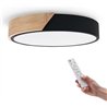 M Ledme - Plafón LED Techo Negro Redondo 24W con Mando a distancia, Regulable 2700K-6500K blanco frío a cálido e intensidad, 240