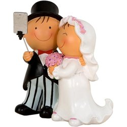 Mopec Pit&Pita Figura para Pastel de boda, Resina, Blanco, 13.5 x 17 x 19.2 cm