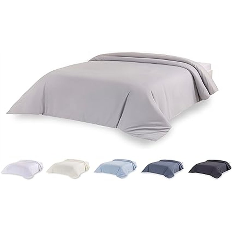Todocama – Funda nórdica de Microfibra para edredón de Tacto Extra Suave. (Gris Claro - Cama 80/90-150x220cm).