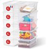 Iris Ohyama 10 Cajas de Almacenaje Plástico Versátiles con Tapa, 5L, Transparente, Cierre fácil, Apilable, para Armario, Estante