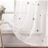 MIULEE Cortina Bordadas de Estrella Visillo Translucido de Dormitorio Infantil y Juvenil para Sala de Estar Cuarto de Niño Salon