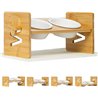 Comedero Gato - Comedero Elevado Perro - Cuencos con una inclinación de 15 º para Agua y Comida en Soporte de bambú, Juego para 