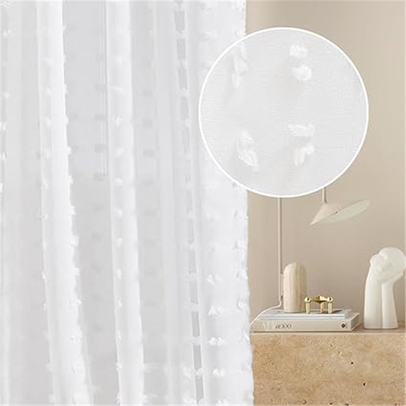 ROOM99 Cortina con Cinta fruncidora Casablanca, 140 x 250 cm de Ancho x Alto para salón, Transparente, Moderna, para salón, Dorm