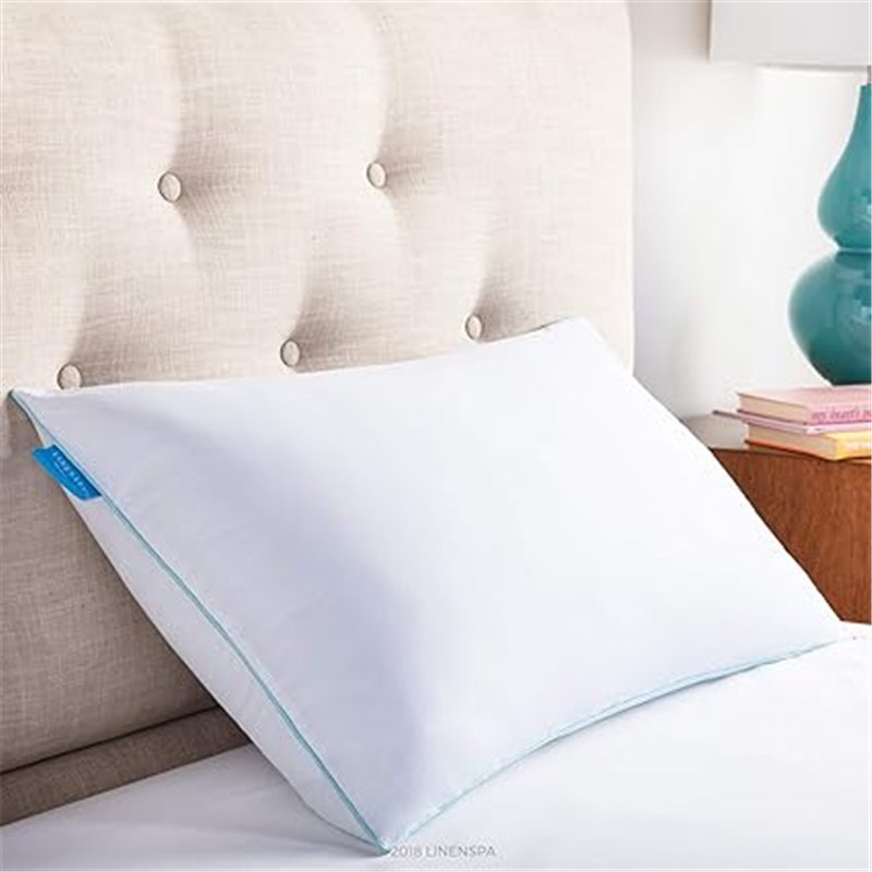 Linenspa Almohada viscoelástica 70 cm – cojin con espuma viscoelástica triturada y gel refrescante, 70 x 35 cm